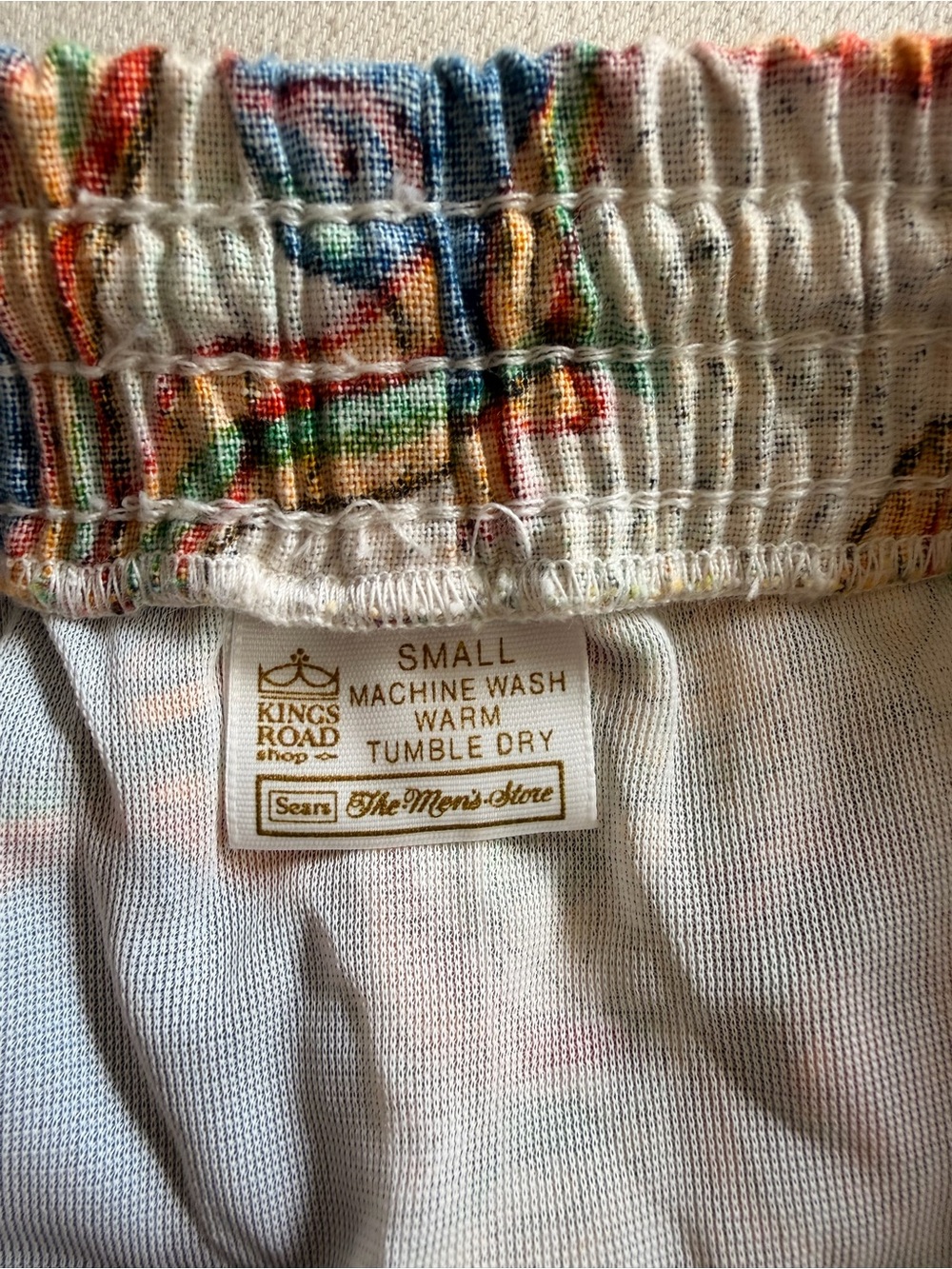 1980s Sears Kings Road Cotton Shorts Elastic Waistband Small - Picture 3 of 6